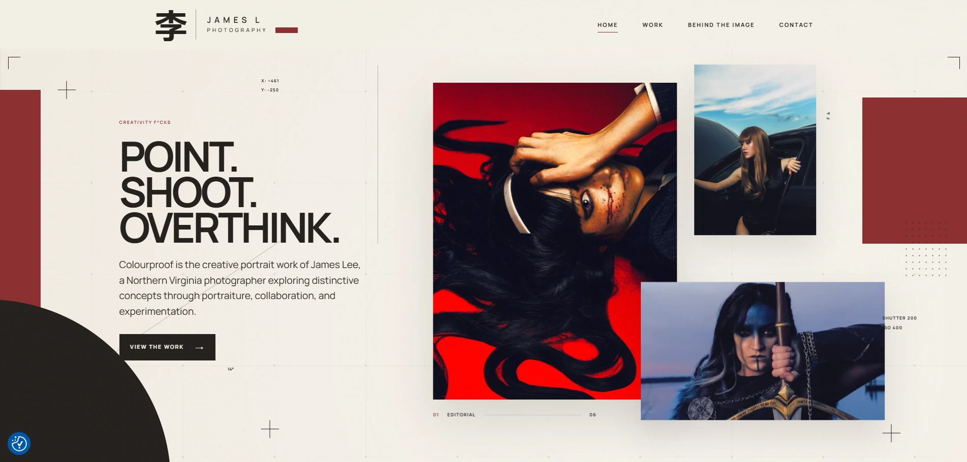 James L Photography website homepage